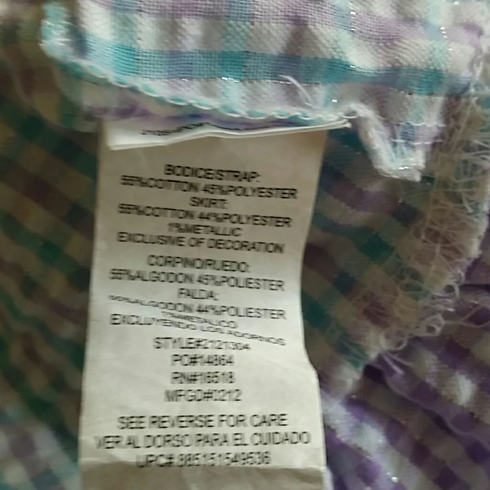 Youngland Blue and Purple Plaid Tiered Dress Size 3T